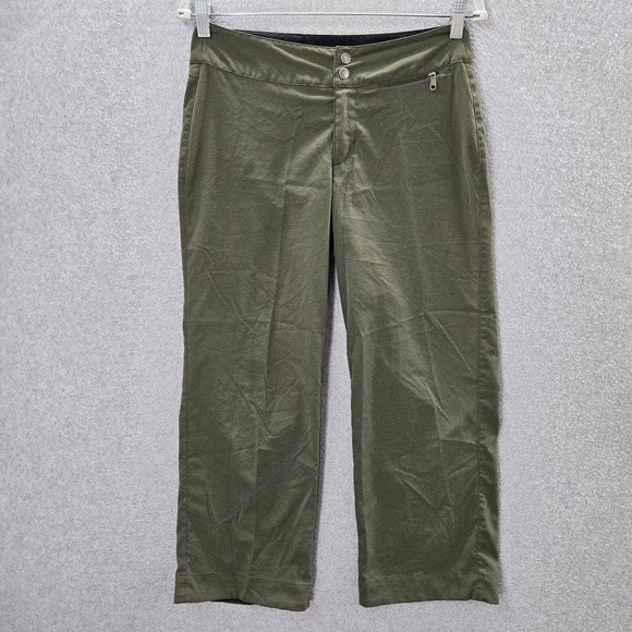 Columbia Women Pants 6 Green Capri GRT Utility Zip Pockets - Picture 1 of 11